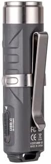 RovyVon Aurora A1 Keychain Flashlights, USB-C Rechargeable Max 650 High Lumens Super Bright with EDC Small Size, 5 Mode Easy Use with Clip,Waterproof,Perfect for Camping Emergencies Gift(Gray)