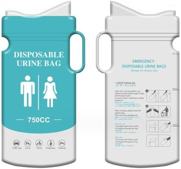 Veewon 4pcs Urine Bag 750ML Disposable Urinal Bag for Travel Unisex Urinal Bag Suitable for Camping, Traffic Jams, Pregnant, Patient, Kids