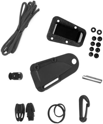 ESEE Knives Izula Fixed Blade Knife w/Survival Kit, Sheath & Clip Plate (Black Blade/Black G10 Handle/Black Sheath/Survival Kit)