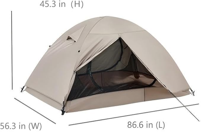 Ultralight Double Layer Waterproof 1/2 Person 4 Season Backpacking Dome Tent – Easy Setup Outdoor Essenssial Gear for Camping, Hiking, Hunting and Mountaineering