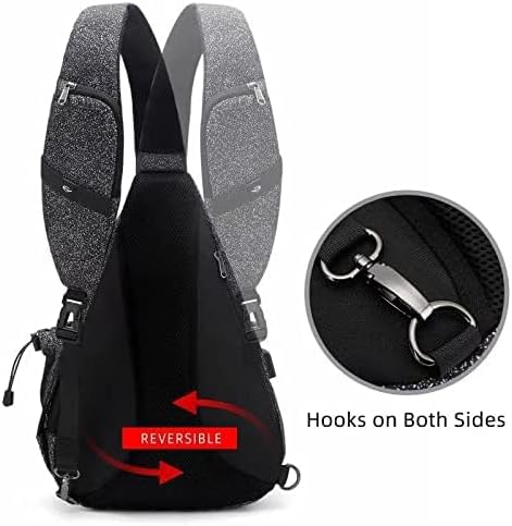 Water-Proof Sling bag/Crossbody Backpack/Shoulder Bag with USB Charging Port for Travel, Hiking, Cycling, Camping