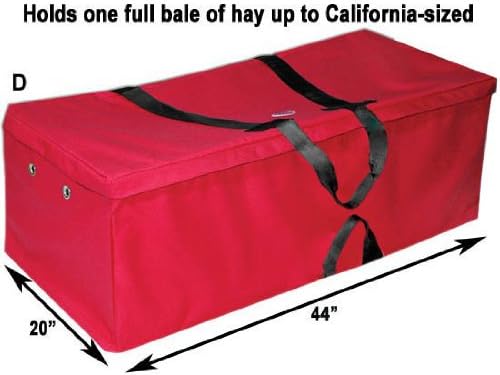 Derby Originals Hay Bale Bag Large 600D Waterproof with Leaf & Basket Hand Tooled Leather Accents 44" x 20" x 16"