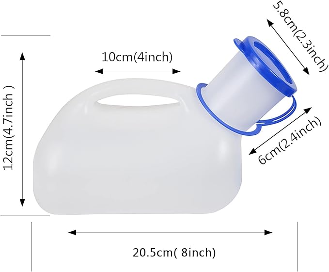 AWOKEN Unisex Urinal, Portable Toilet Urinal for Men and Women, Pee Bottle with a Sealed Lid and Funnel for Elderly Kids and Patients for Camping Outdoor Travel