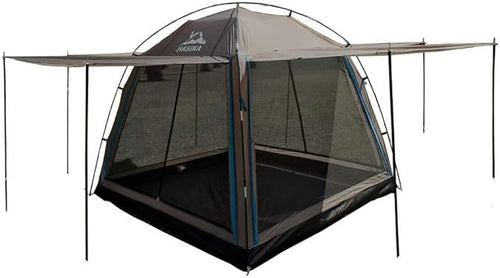 Hasika Screen Camping Tent with Floor 4 Season 8x8ft Large Mesh Room Shelter Canopy for Outdoors Gazebo Outside Poles Excluded