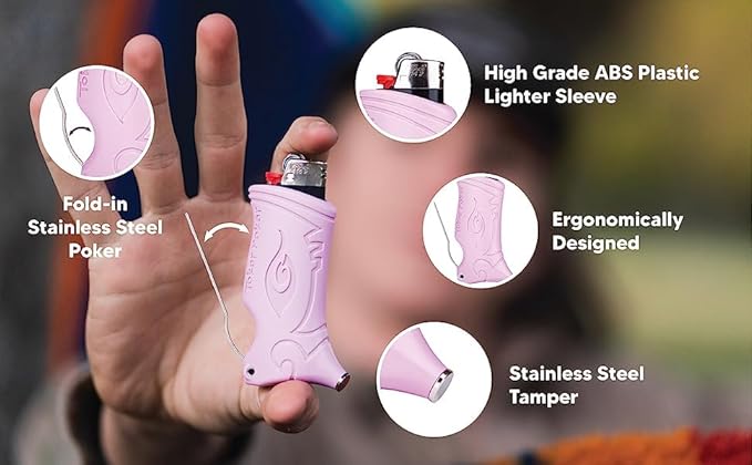 Califari's Toker Poker® - Bic Lighter Sleeve Case Cover Multi Tool, Strain Art Collection, All Inclusive Lighter Holder Tool for Camping Pipe Cleaning & More (Pineapple Express)
