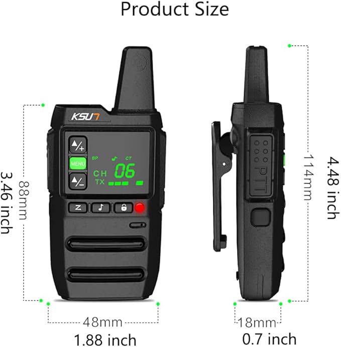 KSUN Long Range Walkie Talkies for Adults with Earpiece for Adult 22 FRS Channels LCD Screen,Flashlight Rechargeable Battery Portable for Cruise Camping Hiking GZ20 (2 Pack)