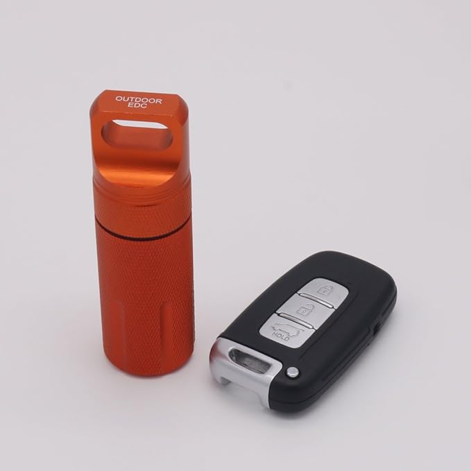 HRX Package Outdoor Waterproof EDC Survival Container Capsule, Airtight Aluminum Pill Bottle Match Seal Storage Case Camping Essentials Emergency Tool (2PCS)