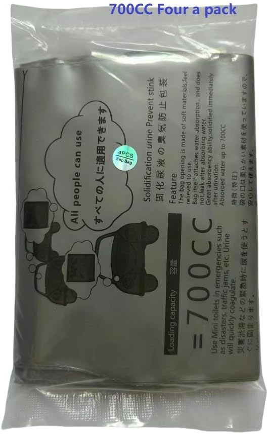Emergency Mini Portable Toilet, 700cc Capacity, Unisex, for Travel, Camping, Traffic Jams (800)