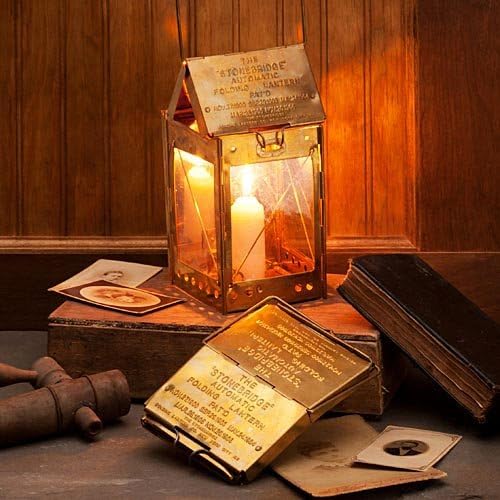 Kings County Tools Brass Candle Lantern | Vintage Design | Ideal for Camping | Mount or Hang Options