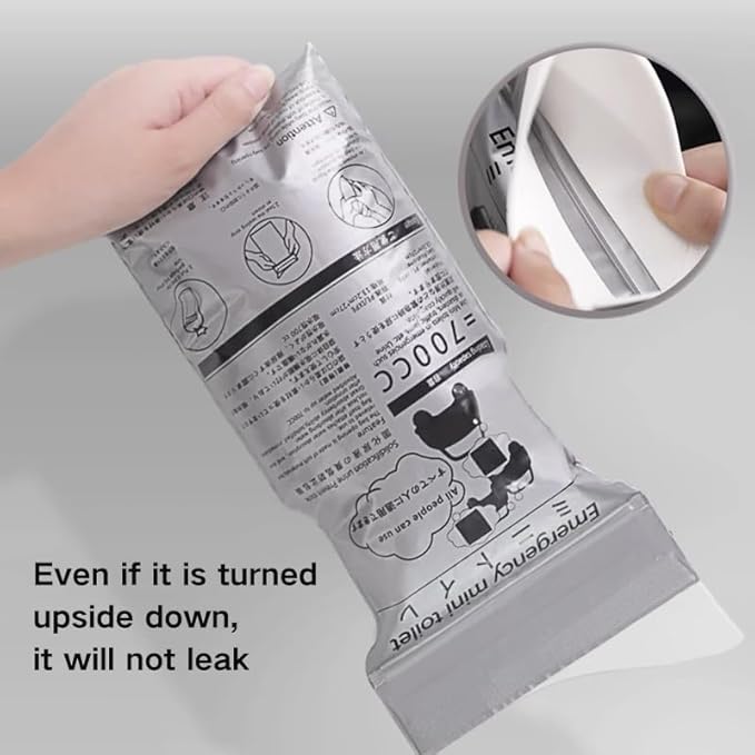 Disposable Urine Bag for Travel, Mobile Emergency Toilet in Car, 700 ml Gel Urine Bags for Camping Toilets, Traffic Jam, Vomit Bags, Portable Toilets for Adults, Children