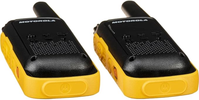 Motorola Solutions, Portable FRS, T470, Talkabout, Two-Way Radios, Emergency Preparedness, Rechargeable, 22 Channel, 35 Mile, Black W/Yellow, 2 Pack