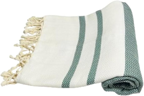 Breathable Airplane Keep Warm Travel Blanket Towel Quick Dry Comfortable Cotton Oversized 39" x 72" Compact Portable Essentials Quick Dry Beach Towel Car Camping (Pine Green)