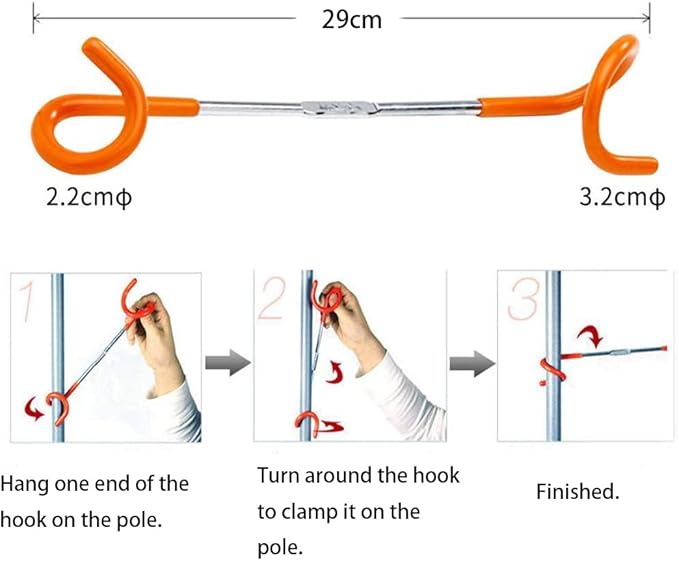 4 Pack Camping Lantern Hooks Hangers 11.6in Stainless Steel Tent Light Hangers Outdoor Lamp Hanger Non-Slip for Camping Hiking