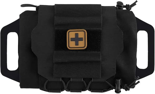 SABADO Rapid Deploy IFAK Pouch First Aid Kits Pack Tactical Two-piece System Medical Supply Holder Roll Carrier Hypalon Handle Outdoor Sport Hunting Bag Laminated Matting Fabric
