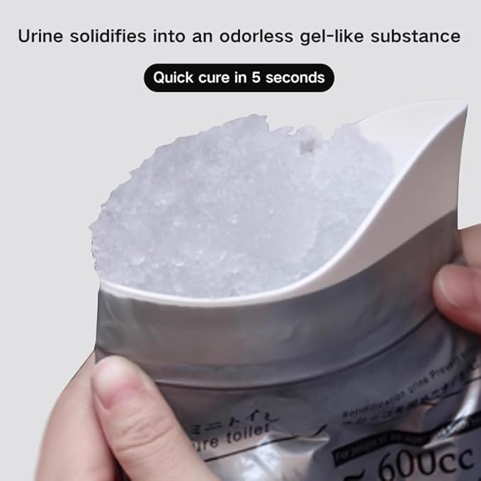 Disposable Urine Bag for Travel, Mobile Emergency Toilet in Car, 700 ml Gel Urine Bags for Camping Toilets, Traffic Jam, Vomit Bags, Portable Toilets for Adults, Children