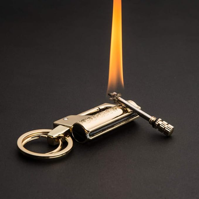 BOLLAER Outdoor Survival Fire Starter, Metal Matchstick Keychain Lighter, Emergency Hiking Survival Camping Fire Starter Flint Metal Match, Outdoor Survival Enthusiast Best Gift
