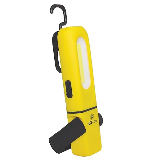 LED Rechargeable Work Light 300 Lumen Flash Light, 6ft Cable, Hanging Hook, Magnetic Base, Kickstand, 3 Settings, High/Low/Flashlight, Emergency Kits, Camping Light, Utility, Plumbing Light