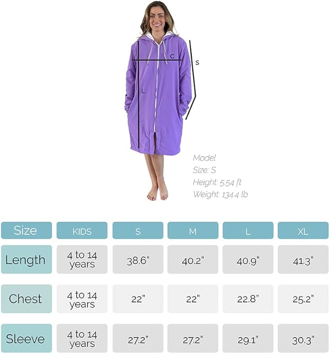 MACAR sport TOWEL swimming parka, waterproof fabric on the outside, dry jacket for kids and adults