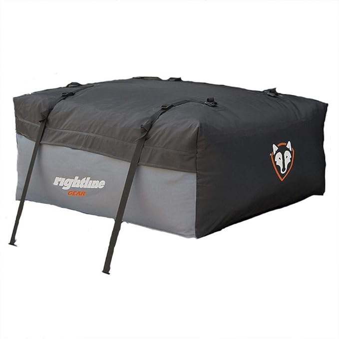 Rightline Gear Sport 2 Waterproof Rooftop Cargo Carrier for Top of Vehicle, Attaches With or Without Roof Rack, 15 Cubic Feet, Black