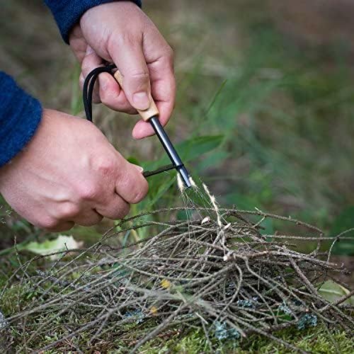 The Friendly Swede Ferro Rods, Fire Starter Survival Tool, Firestarter, Flint and Steel Fire Starter Kit & Bottle Opener, Camping Tools, Ferro Rod Fire Starter with Wooden Handle (Wood Grain)