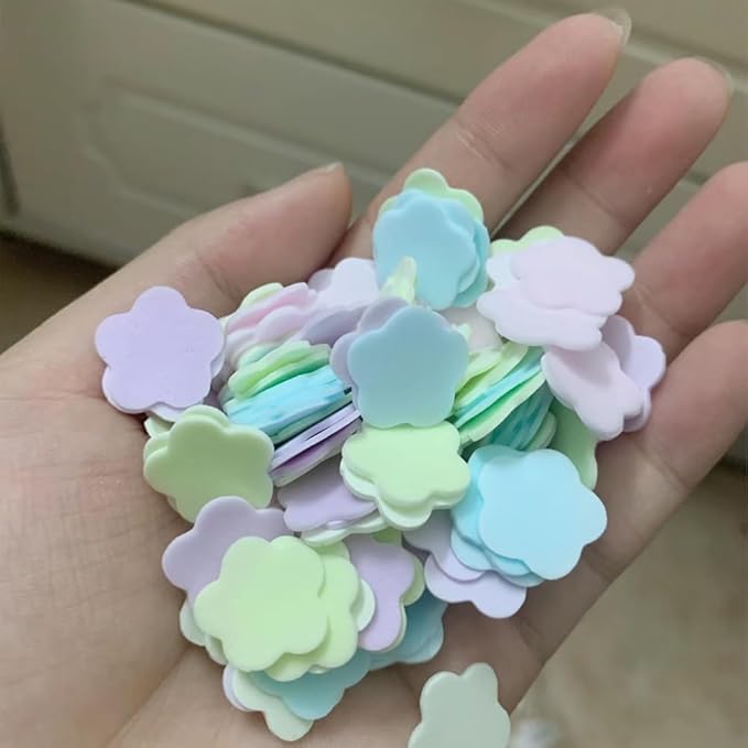 8 Boxes Disposable Scented Soap Sheets, Dissolvable Mini Petal Sheets for Children and Adults Camping Outdoor Hand Washing (4 Flavors)