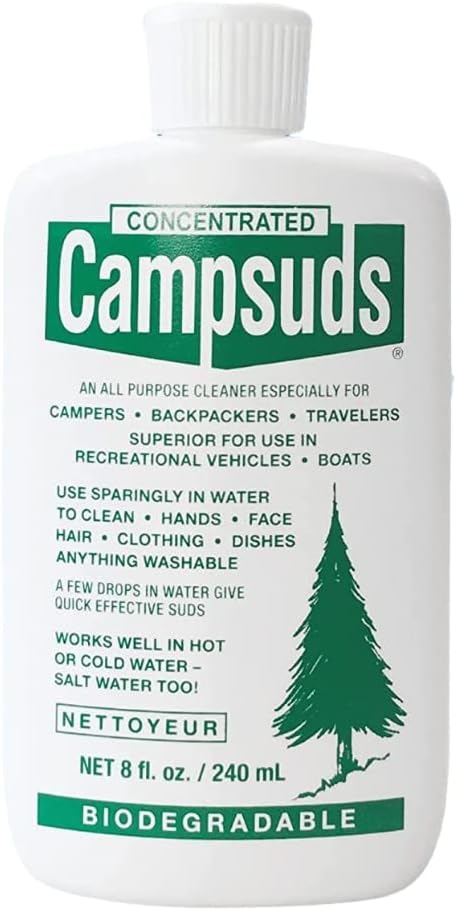 Sierra Dawn Campsuds Outdoor Soap Biodegradable Environmentally Safe All Purpose Cleaner, Camping Hiking Backpacking Travel Camp (8oz)