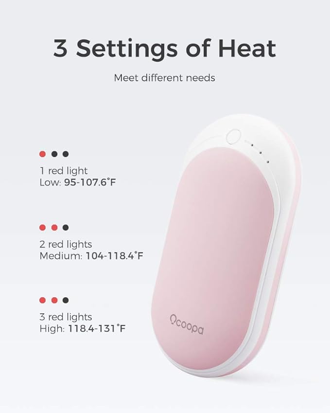 OCOOPA Hand Warmers Rechargeable, 1 Pack 5200mAh Electric Portable Pocket Heater, Heat Therapy Great for Raynauds, Hunting, Golf, Camping, Women Mens Gifts