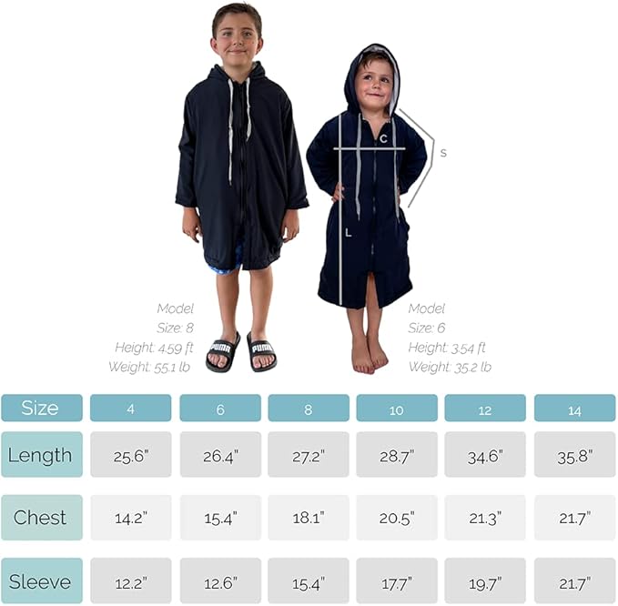 MACAR sport TOWEL swimming parka, waterproof fabric on the outside, dry jacket for kids and adults