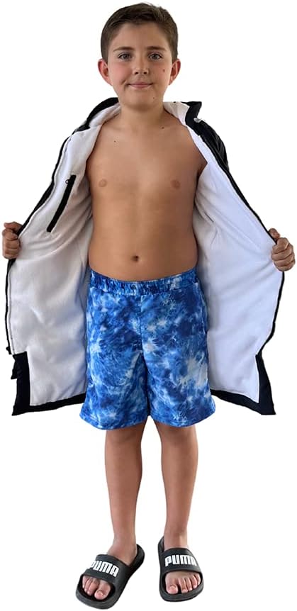 MACAR sport TOWEL swimming parka, waterproof fabric on the outside, dry jacket for kids and adults