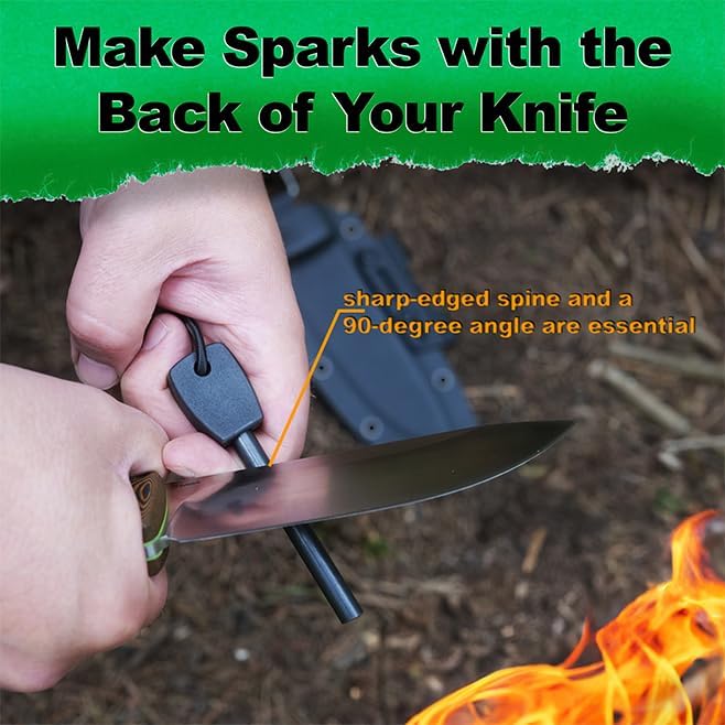 Fire Steel Holder for Kydex Sheath with Fire Steel, fire Starter kit, Camping Essentials, Survival kit, Outdoor, bushcraft, Knife Sheath, Magnesium fire Starter, Flint fire Starter,