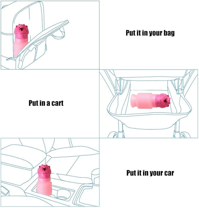 MiOYOOW Portable Urinal Bottle, Shrinkable Emergency Urinal Leakproof Pee Bottle for Car Camping Hiking Traveling (600ML/750ML)