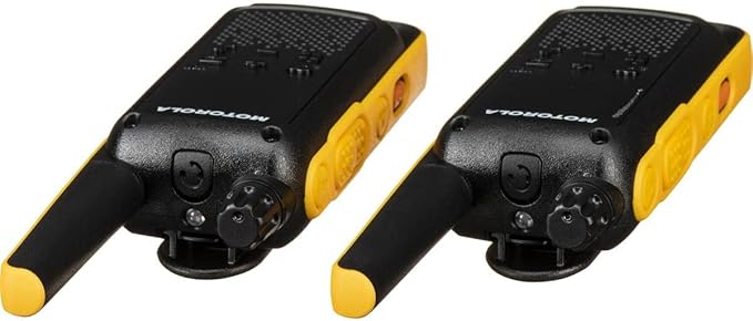 Motorola Solutions, Portable FRS, T470, Talkabout, Two-Way Radios, Emergency Preparedness, Rechargeable, 22 Channel, 35 Mile, Black W/Yellow, 2 Pack