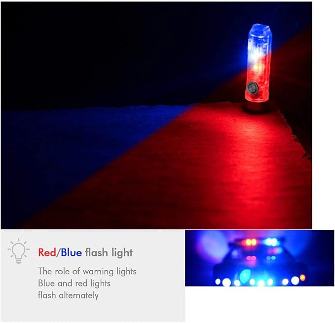 RovyVon Aurora A8 (G4) USB-C Keychain Flashlight, Practical Keyring Flashlight with 650 lumens Front Light and Sidelight Amber Red Blue for Everyday Carry, Biking, Hiking, and Running
