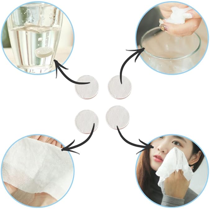 100 PCS Compressed Towels, Mini Face Towels,Tablets Portable Towels,Portable Mini Towels,Camping Wipes,Compressed Towels,Compressed WipesPertain Home Beauty and Outdoors Hiking