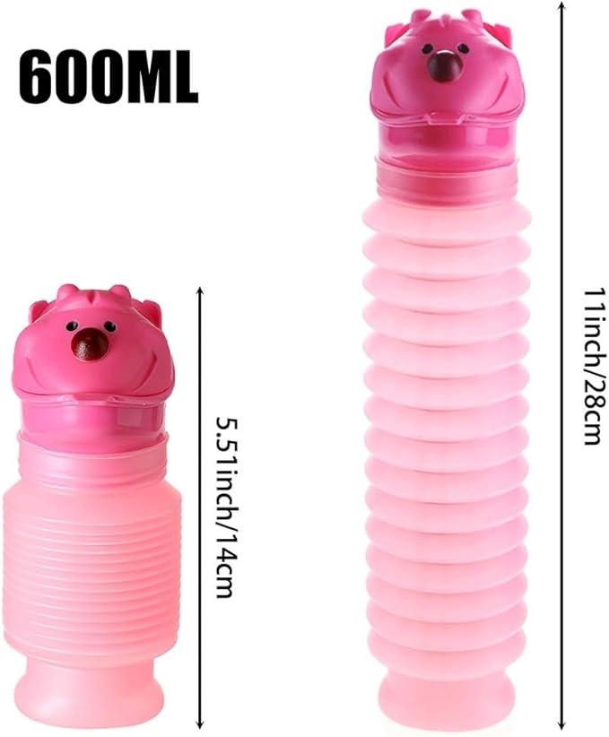 MiOYOOW Portable Urinal Bottle, Shrinkable Emergency Urinal Leakproof Pee Bottle for Car Camping Hiking Traveling (600ML/750ML)