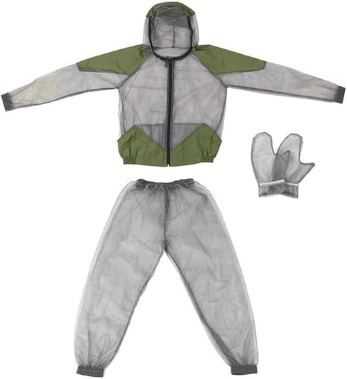 Kids Mosquito Suit Outdoor Net Clothing Mosquito Insect Bug Proof Clothing Insect Mesh Protection Clothing Mesh Insects Net Gloves mosquito suits for adults,bug suit Grey ( XL )