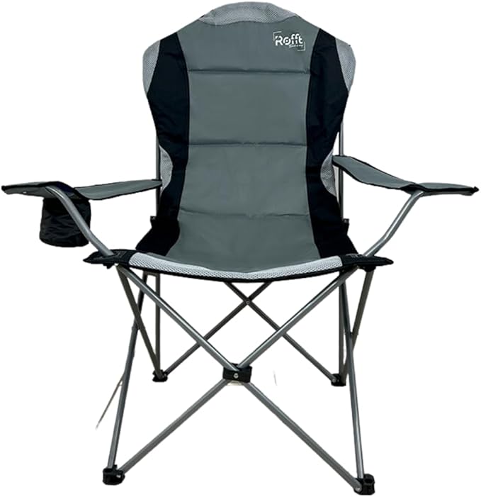 Camping Folding Chairs | Heavy Duty | Supports 250 LBS | Steel Frame | Collapsible with Cup Holder | High Back | 21" D x 36" W x 42" H