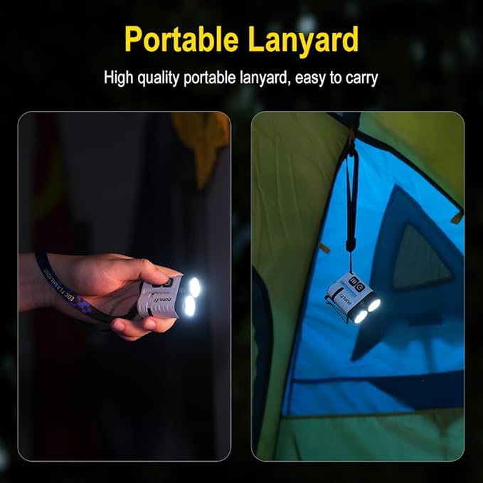 BORUIT U6 Small Flashlights Powerful 1600 Lumen, Mini EDC Flashlight USB C Rechargeable Led Pocket Clip Flash Light with Keychain Magnetic, IP68 Waterproof Lanyard