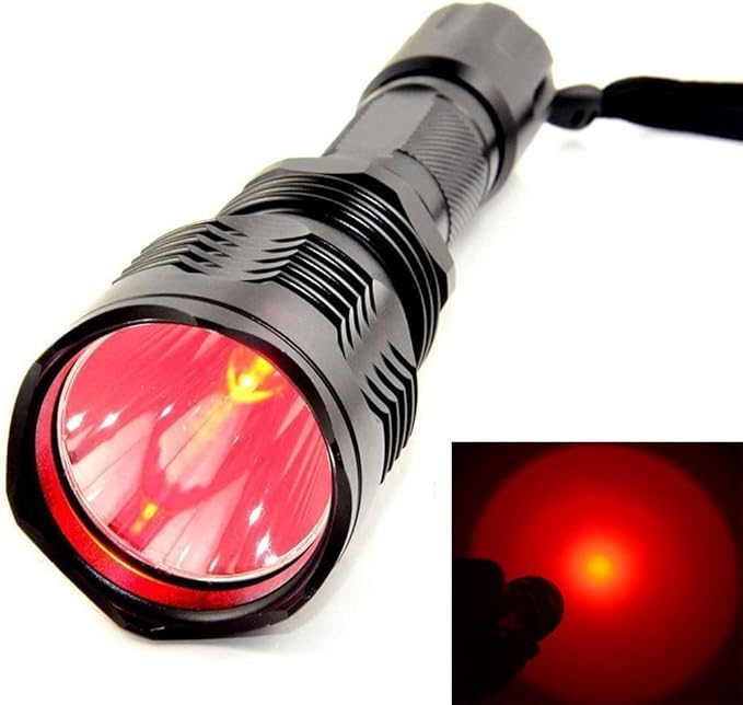 BESTSUN LED Red Light Flashlight,Powerful 1000 Lumens 350 Yard Long Range Red Hunting Flashlight Waterproof Red Tactical Torch for Astronomy Night Observation