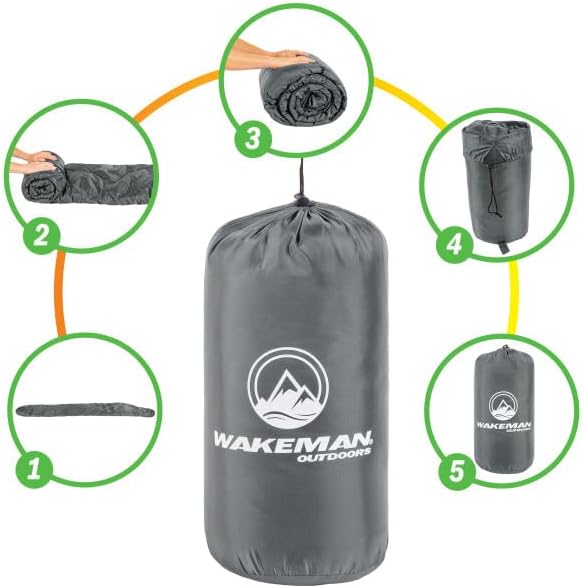 Mummy Sleeping Bag - Adult Cold Weather Sleeping Bag Rated to 25°F - Waterproof with Drawstring Hood - Camping Equipment by Wakeman Outdoors