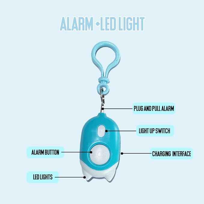 Personal Safety Alarm for Woman,Rechargeable Self Protection Alarm&Keychian 130dB with Double Emergency LED Flashlight for Woman,Men,Kids,Elderly(No Charging Cable)