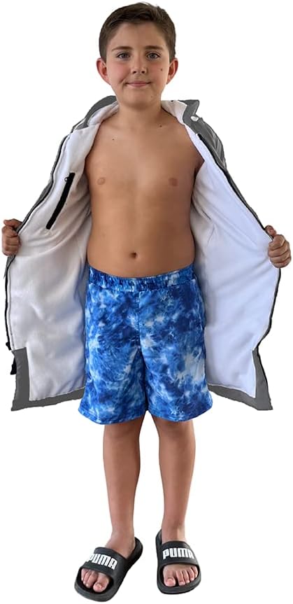 MACAR sport TOWEL swimming parka, waterproof fabric on the outside, dry jacket for kids and adults