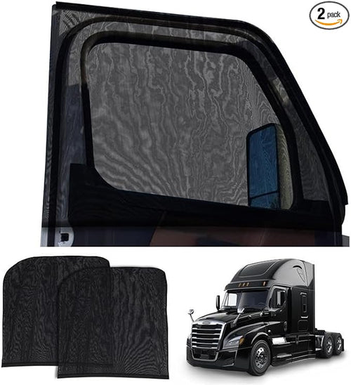 EcoNour XXXL Truck 2-Pack Side Window Shade | Front Side Windows Protects UV Rays and Sun Glare | Stretchable & Breathable Mesh Sunshade for Kenworth T680, Peterbilt 579, 589 | Driver Window Screens