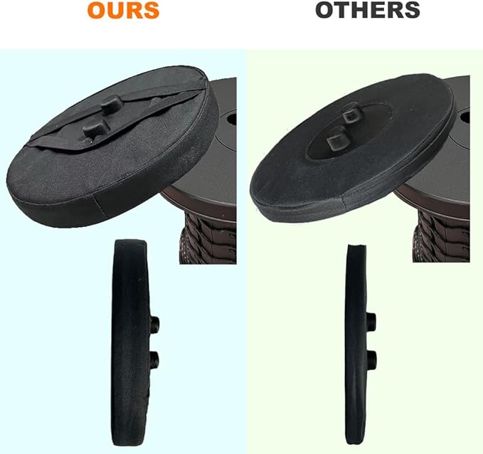 Thick Seat Cushion for Telescopic Stools (Exclude Stool), Chair Pads with Soft Foam and Two Pegs Fit in Round Collapsible Folding Stools (Cushion Only)