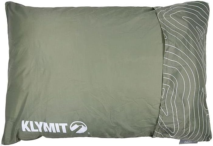 Klymit Drift Shredded Memory Foam Camping Pillow and Insulated Static V Inflatable Sleeping Pad Bundle for Outdoor Use