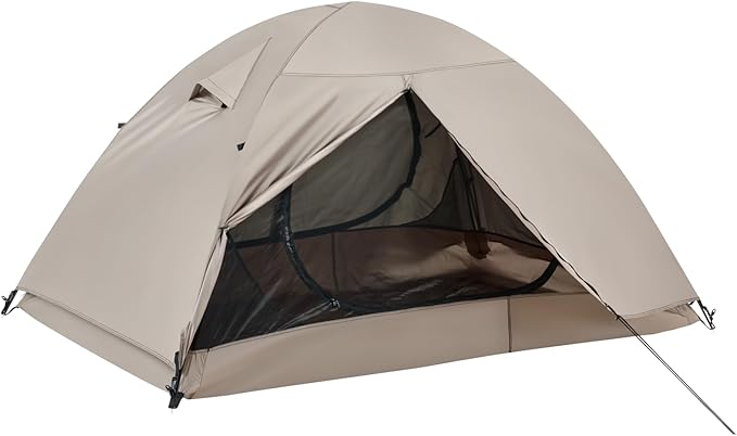 Ultralight Double Layer Waterproof 1/2 Person 4 Season Backpacking Dome Tent – Easy Setup Outdoor Essenssial Gear for Camping, Hiking, Hunting and Mountaineering