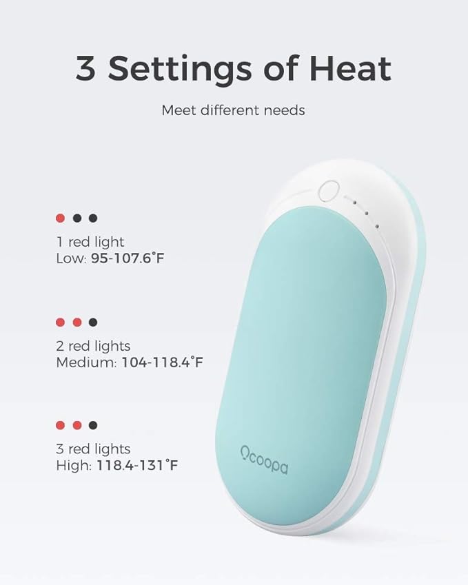 OCOOPA Hand Warmers Rechargeable, 1 Pack 5200mAh Electric Portable Pocket Heater, Heat Therapy Great for Raynauds, Hunting, Golf, Camping, Women Mens Gifts