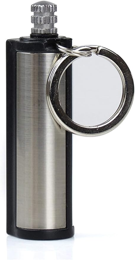 Fire Starter Lighter Waterproof Flint Match Outdoor Camping Permanent Metal Matchstick with Keychain(Without Fluid)