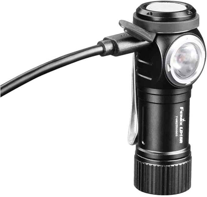 Fenix Flashlights, LD Series LED Flashlight, Model 15R, Right Angled Rechargeable, 500 Lumens, Black