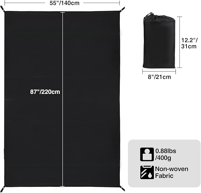 REDCAMP Ultralight Tent Footprint, PU 2000 Waterproof Camping Tent Tarp with Drawstring Carrying Bag, Waterproof Camping Tarp for Outdoor Hiking Camping